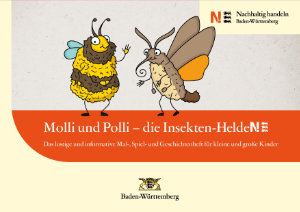 Titelblatt des Malbuches Molli und Polli die Insekten-Helden